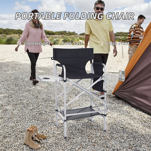 Silla de Director Plegable de Aluminio Portátil al por Mayor, Silla de Playa Ligera Personalizada para Muebles de Exterior Estilo Pesca - Product Image 2