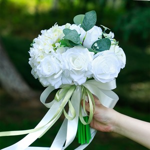 Bouquet de <span class=keywords><strong>mariage</strong></span> pour demoiselles d'honneur, roses artificielles haut de gamme, décorations de <span class=keywords><strong>mariage</strong></span> bricolage - Product Image 1