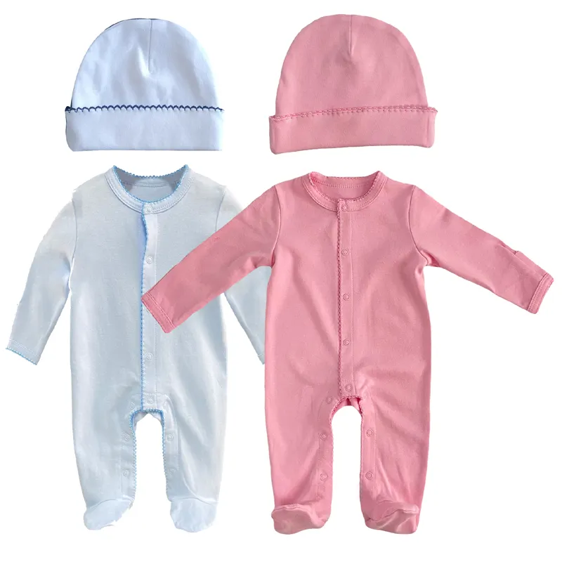 2024 personnalisé bébé vêtements broderie été nouveau-né bébé combinaison bouton magnétique vêtements pour bébés blanc Onesie bébé barboteuse