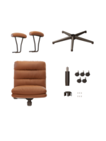 Chaise de bureau ergonomique réglable en cuir avec base pivotante à cinq étoiles pour la maison, le bureau, la chambre à coucher, l'étude, modèle BGY001