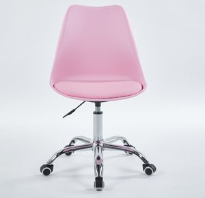 Sillas modernas de plástico de diseño de oficina con cojín de PU, sillas de oficina para adultos, <span class=keywords><strong>silla</strong></span> giratoria de oficina con ajuste de <span class=keywords><strong>tulip</strong></span>án - Product Image 3