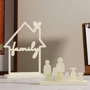 Molde de resina decorativo familiar creativo, diseño ahuecado con perro y gato para artículo decorativo de yeso - Product Image 3