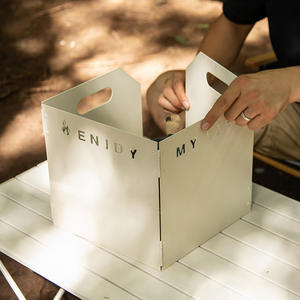 Panneau coupe-vent portable Hike Mount, pliable, en métal, pour camping en plein air, bouclier pour réchaud, blanc laiteux, toutes saisons - Product Image 5