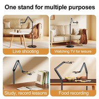 Lit au plafond à 360 degrés pour téléphone iPad réglable universel Compatible avec hauteur support en métal pour téléphone support de sol pour tablette