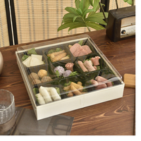 Boîte à emporter pour fondue jetable, boîte à lunch pour pique-nique avec couvercle, emballage de livraison, plateau de traiteur, boîtes en bois