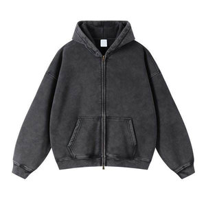 <span class=keywords><strong>Felpe</strong></span> Oversize con Zip Integrale, Effetto Lavaggio Acido, Streetwear con Stampa 3D, <span class=keywords><strong>Felpe</strong></span> Pesanti da <span class=keywords><strong>Uomo</strong></span> - Product Image 1