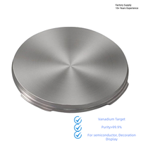 Fabricant de cibles métalliques : Cibles de pulvérisation au vanadium 99,9 % V en disque pour semi-conducteurs avancés