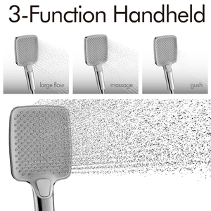 Juego de ducha de almacenamiento oculto, estante mezclador termostático integrado montado en la pared, combinación de grifo de baño de mano con cabezal de lluvia - Product Image 6