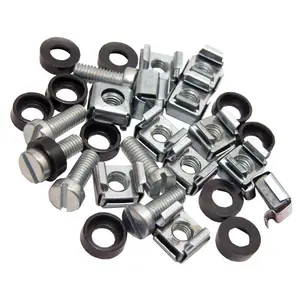 YH Stainless Steel M6 Square Cage Nuts Black Kit Including Bolts and Cup Washers