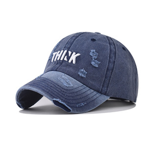 Gorra de béisbol de 6 paneles <span class=keywords><strong>TARK</strong></span>, nueva, lavada, con bordado grande, de tela nueva, para exteriores, con letras en inglés, estilo transfronterizo - Product Image 5