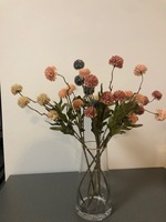 IJ011 Faux Silk Crisantemo Pompón Seda Flor Bola Diente De León Flores artificiales Plantas Ramo para la decoración de la boda
