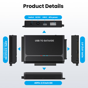 Adaptador USB a SATA IDE de 2.5 y 3.5 pulgadas, carcasa externa para disco duro, para transferencia y copia de seguridad de datos en PC y portátiles. - Product Image 2