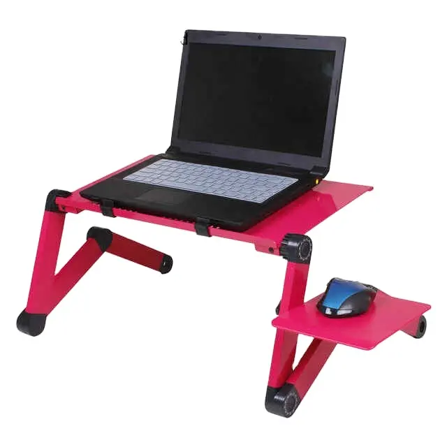 Scrivania per Laptop regolabile in alluminio divano letto pieghevole ergonomico vassoio per scrivania supporto da tavolo per PC supporto da tavolo per Notebook con tappetino per Mouse
