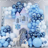 Ensembles de ballons de décoration d'anniversaire bleu noir Nef en gros en vrac Kit de guirlande de ballons bleus fidèles pour la fête de remise des diplômes de baby shower