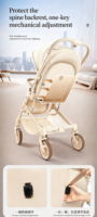 Poussette bébé ultra-légère Kidilo en promotion, pliage à une main, format cabine, poussette de voyage compacte