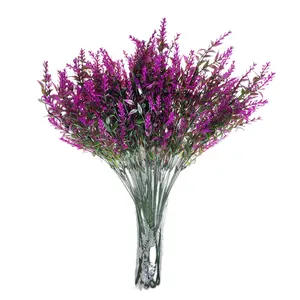 מלאכותי לבנדר פרחים חיצוני UV עמיד פרחים לא לדעוך פו פלסטיק צמחי גן מרפסת חלון תיבת לקשט
