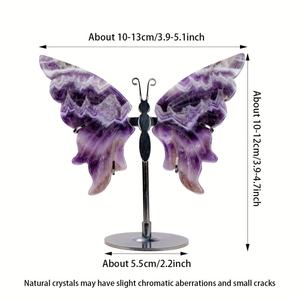 งานฝีมือคริสตัลบำบัดขายส่ง แกะสลักปีกผีเสื้อด้วยมือ แกะสลักควอตซ์ไฟสีทองรูปผีเสื้อสำหรับตกแต่ง - Product Image 2