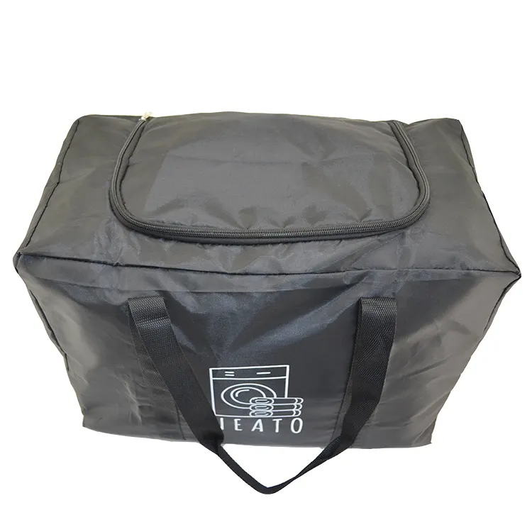 2024 Popular Easy Carry com bolsos transparentes 420D forte poliéster fecho com zíper sacola para a lavanderia com alça
