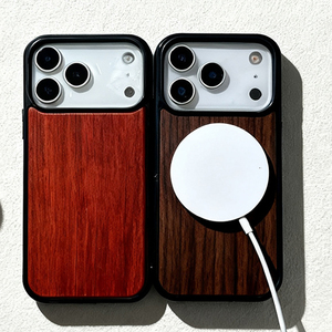 เคสโทรศัพท์ไม้แม่เหล็กสำหรับ <span class=keywords><strong>iPhone</strong></span> 18 Pro Max  ฝาครอบไม้ไผ่ เชอร์รี่ วอลนัท สำหรับ <span class=keywords><strong>iPhone</strong></span> 18 Pro 17 16 15 14 LM018 - Product Image 3