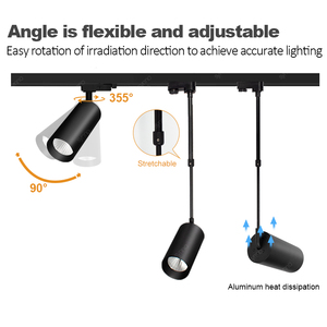 <span class=keywords><strong>Spot</strong></span> LED sur <span class=keywords><strong>rail</strong></span> en aluminium 220V 10W/15W <span class=keywords><strong>avec</strong></span> tige de suspension réglable pour éclairage sur <span class=keywords><strong>rail</strong></span> domestique et commercial - Product Image 1