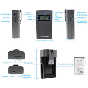 Audioguida Wireless Anti-interferenza a 100 canali progettata per conferenze di pellegrinaggio turistico che trasmette chiaramente ogni frase - Product Image 3