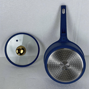 Ensemble de casseroles en aluminium moulé sous pression bleu royal moderne de luxe, 6 pièces, antiadhésif, avec couvercles en verre, poignées en bakélite, compatible induction - Product Image 3