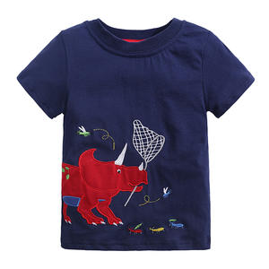 Venta al por mayor de camisetas de algodón de punto de manga corta Polos para niños Tops de verano de estilo europeo americano para niños y niñas - Product Image 2