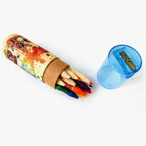 Ensemble de 12 crayons de couleur et de crayons gras vibrants avec tube d'art portable et taille-<span class=keywords><strong>crayon</strong></span> intégré - Pigments de qualité supérieure non toxiques pour enfants et adultes - Product Image 1
