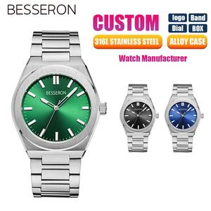 Reloj de Cuarzo Analógico con Caja de Aleación de Acero Inoxidable, Correa con Logotipo Personalizado, Resistente al Agua 5BAR, Estilo Ejecutivo de Lujo, Gran Venta - Product Image 1