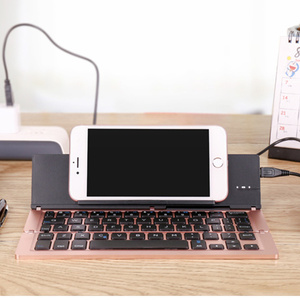 New Folding Wireless Rechargeable 58-Key <b>Keyboard</b> Ultra Thin BT Wireless USB 3.0 Aluminum Supports 3 Devices for Phone <b>Tablet</b> - Product Image 5