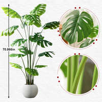 Plante artificielle Monstera en pot en plastique, fausse feuille tropicale, pour décoration intérieure, jardin, arrangement floral de mariage, durable et de haute qualité