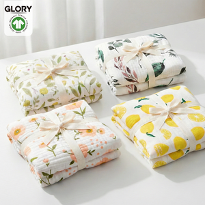 Couverture en mousseline personnalisée pour bébé, motif tissé, douce, unisexe, pour poussette, literie pour tout-petit, vente en gros - Product Image 1