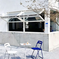 Ventanas Plegables Verticales Izquierda-Derecha, Insonorizadas, de Aleación de Aluminio, Personalizables, Flotantes, para Cafeterías, Restaurantes