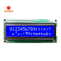 Modul LCD 16*2 Karakter STN Biru Negatif Lampu Latar Putih HD44780 Pengontrol 5V SMC1602A7