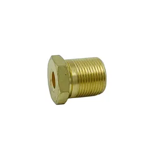 Nipplo esagonale boccola esagonale in ottone 1/2 "NPT maschio 1/2" NPT raccordo per tubo dritto in ottone filettato femmina