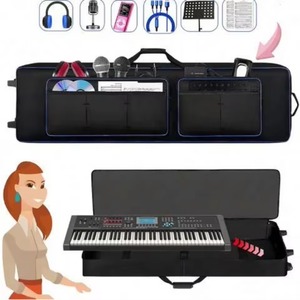 Échantillon gratuit : Housse de clavier 88 touches avec roulettes, sac de transport pour piano avec poignées et bretelles - Product Image 4