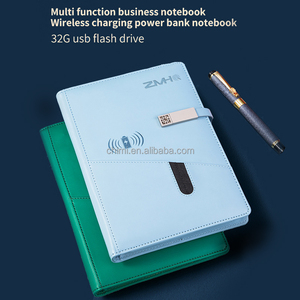 <span class=keywords><strong>2023</strong></span> personnalisé A5 journal banque de puissance charge sans fil avec USB cahier vierge Premium cadeau d'affaires mémo intelligent - Product Image 3