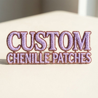 Patchs brodés en chenille multicolores personnalisés en gros, patchs brodés en chenille de qualité supérieure pour vêtements