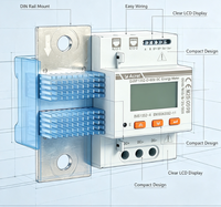 Compteur d'énergie triphasé sur rail DIN Acrel DC DJSF1352-D-600, courant max. 600A, pour solaire photovoltaïque, télécommunications et bornes de recharge de VE, Modbus-RTU