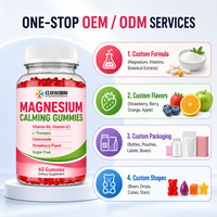 Gommes à mâcher au magnésium sans sucre naturel, enrichies en vitamines B6, D3, L-théanine, camomille et saveur fraise, complément alimentaire, 60 unités