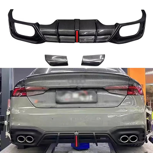 Diffuseur arrière en fibre de carbone véritable pour Audi RS5 B9.5 avec éclairage, lames de pare-chocs arrière pour RS5 B9.5 2020 2021 <span class=keywords><strong>2022</strong></span> 2023 2024 2025 - Product Image 1