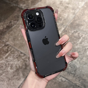 <span class=keywords><strong>Nouvelle</strong></span> coque de téléphone minimaliste transparente avec bordure colorée pour iPhone 17 16 15 14 13 Pro Max, protection antichoc aux quatre coins - Product Image 5