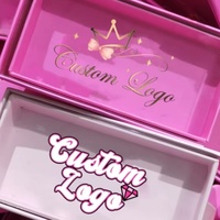 Boîte d'emballage pour cils personnalisée, écologique, avec doublure en éponge, fermeture magnétique, rose, nouveau design, étiquette privée, cosmétiques, logo personnalisé, haute qualité