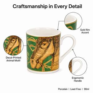 Ensemble de <span class=keywords><strong>tasses</strong></span> et soucoupes <span class=keywords><strong>à</strong></span> <span class=keywords><strong>café</strong></span> arabe Elite 90 ml, design cheval vibrant, en porcelaine, pour espresso, cadeau de Ramadan, fournitures hôtelières de luxe - Product Image 3