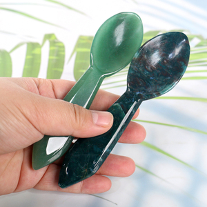 Cuillère en pierre précieuse naturelle sculptée à la main, cristal de guérison, cuillère à dessert et à café pour la décoration intérieure, vente en gros - Product Image 3