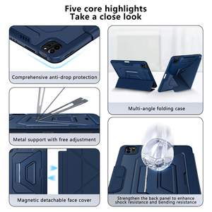 Funda para Tablet Resistente a Golpes, Funda de Cuero PU para Tablet, Funda Magnética Extraíble para <span class=keywords><strong>iPad</strong></span> <span class=keywords><strong>Pro</strong></span> 11, Funda con Soporte para Tablet - Product Image 5