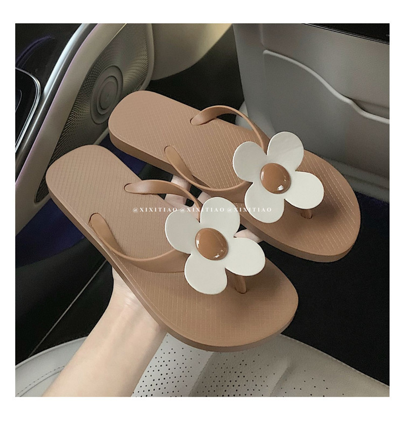 Fashion Flower Flip-flops Women Summer Beach Shoes Soft Soled PVC Flip Flops Slippers