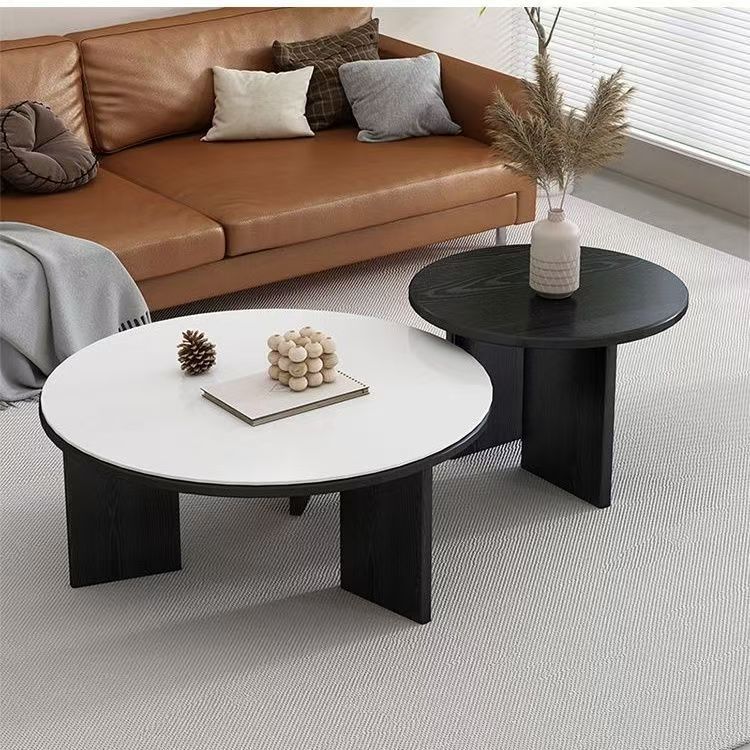 Losa blanca 70 redonda, combinación negra 50 negra