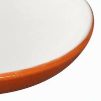 Assiette ovale en mélamine blanche à l'intérieur et orange à l'extérieur P0508 16,7x13,5cm pour hôtel, restaurant, restauration, réutilisable, vente en gros, personnalisable