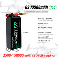 Qiqi haute performance, batterie lithium-ion légère de 8400mAh 13500mAh, adaptée aux vélos électriques et aux drones